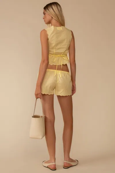Montce X Elsa Hosk Scalloped Low-rise Drawstring Short In Multi
