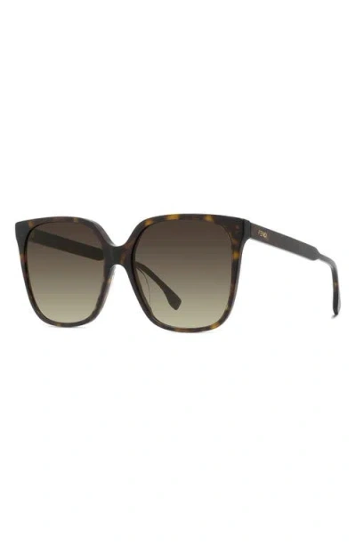 Fendi Fine 59mm Butterfly Sunglasses In Brown