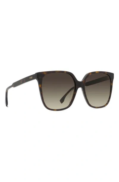 Fendi Fine 59mm Butterfly Sunglasses In Brown