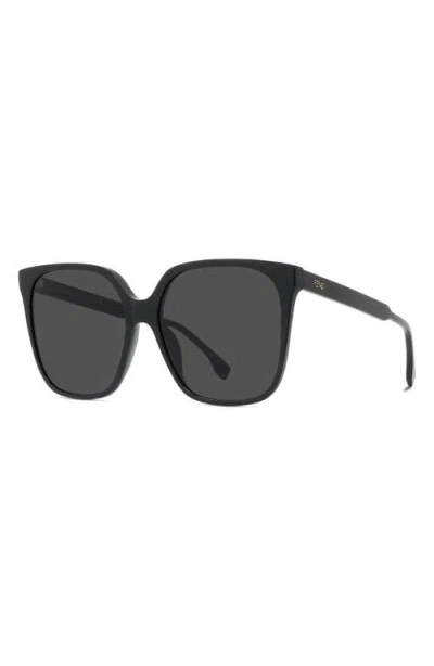 Fendi The  Fine 59mm Geometric Sunglasses In Black