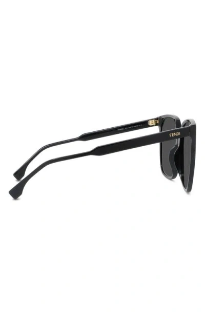 Fendi The  Fine 59mm Geometric Sunglasses In Black