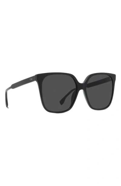 Fendi The  Fine 59mm Geometric Sunglasses In Black