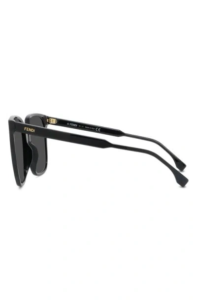 Fendi The  Fine 59mm Geometric Sunglasses In Black