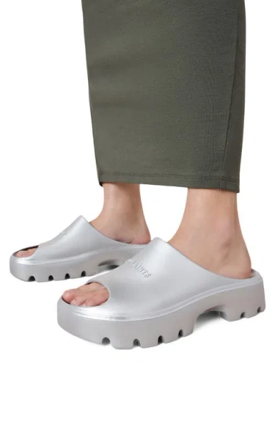 Allsaints Eclipse Platform Slide Sandal In Silver