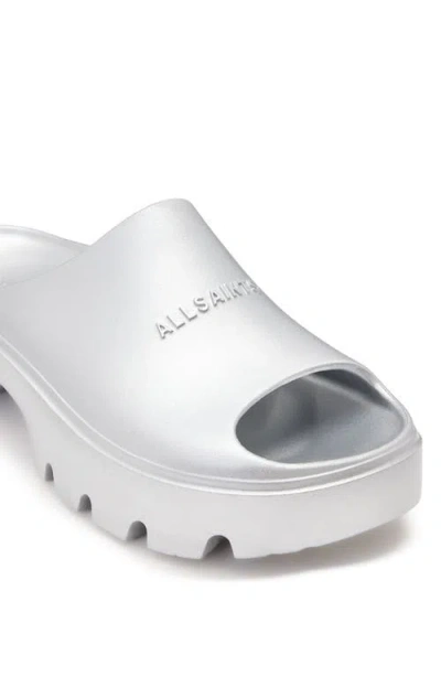 Allsaints Eclipse Platform Slide Sandal In Silver