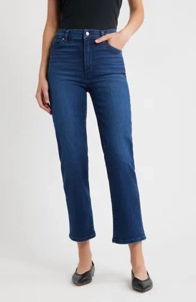 Frame Le Jane Faded High-rise Straight-leg Jeans In Dark Denim