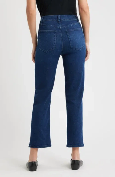 Frame Le Jane Faded High-rise Straight-leg Jeans In Dark Denim