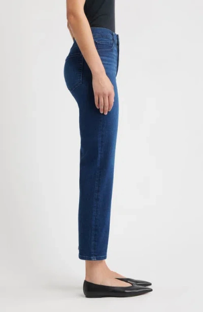 Frame Le Jane Faded High-rise Straight-leg Jeans In Dark Denim