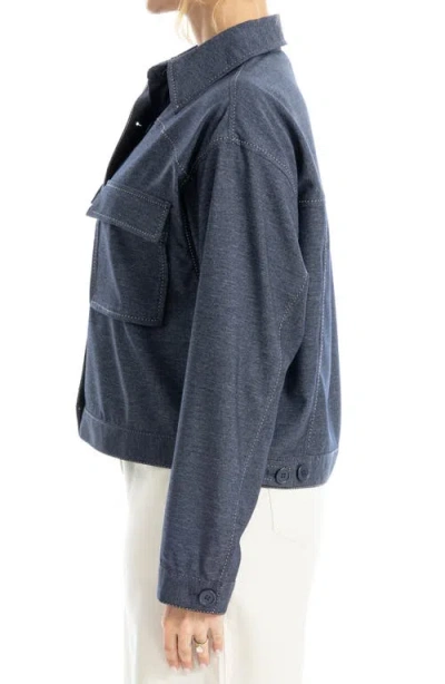 Max Studio Knit Jacket In Blue