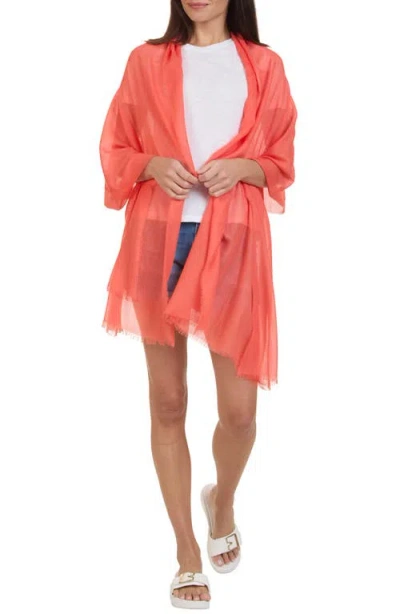 Bruno Magli Solid Fringe Scarf In Red