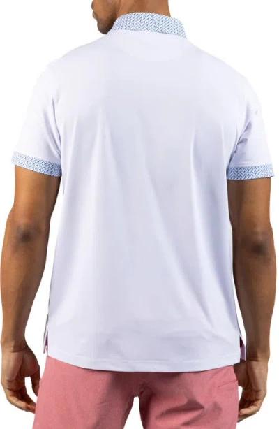 Tailorbyrd Micro Perforated Performance Polo In White