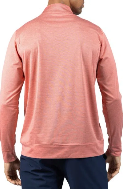 Tailorbyrd Mélange Mesh Performance Quarter Zip Pullover In Pink