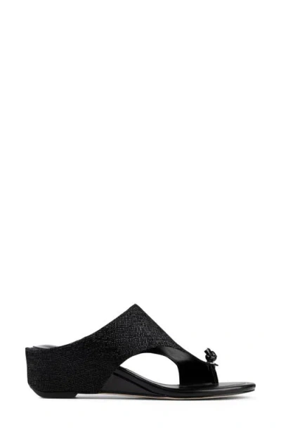 Donald Pliner Vesna Toe Loop Wedge Sandal In Black