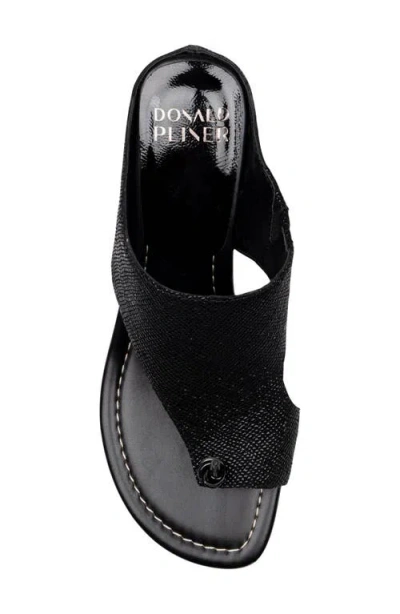 Donald Pliner Vesna Toe Loop Wedge Sandal In Black