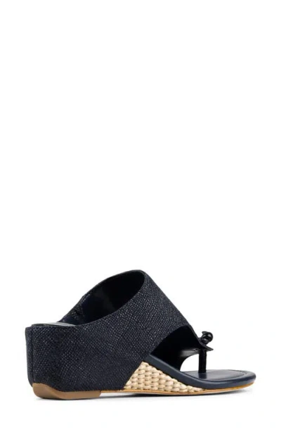 Donald Pliner Vesna Toe Loop Wedge Sandal In Blue