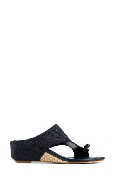Donald Pliner Vesna Toe Loop Wedge Sandal In Blue