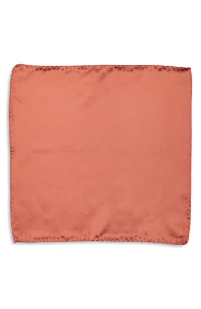Construct Solid Satin Pocket Square In Pink