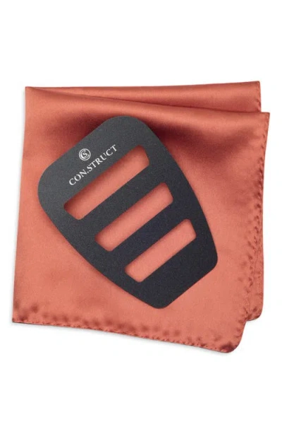 Construct Solid Satin Pocket Square In Pink