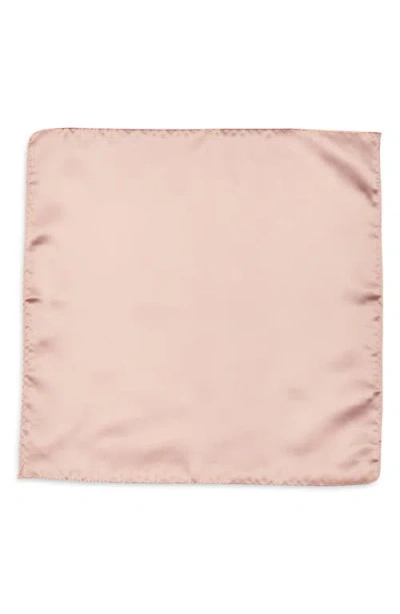 Construct Solid Satin Pocket Square In Pink