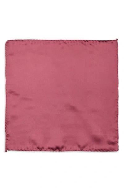 Construct Solid Satin Pocket Square In Pink