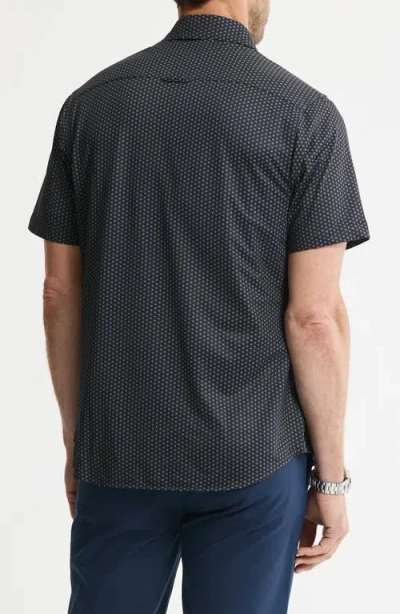 Jachs Performance Tech Button-up Shirt In Black