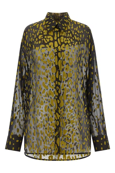 Ferragamo Georgette Devoré Shirt In Multi