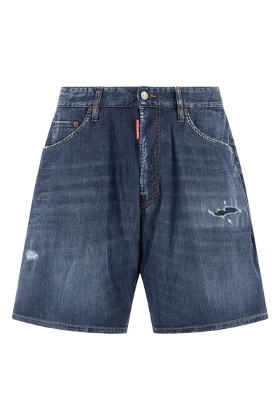 Dsquared2 Boxer Bermuda Shorts In Blue
