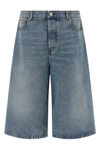 Ami Alexandre Mattiussi Large Fit Bermuda Shorts 14 Bleu Used In Blue