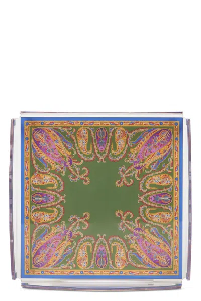 Etro Home Square Tray In Multi