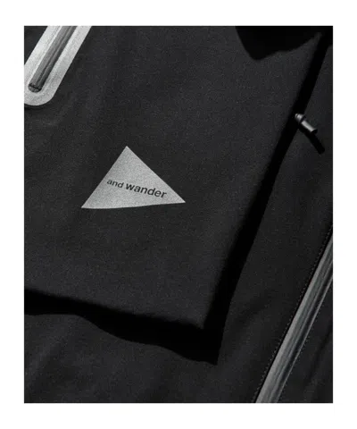 And Wander Black Pertex Shield Waterproof Technical Jacket In Black