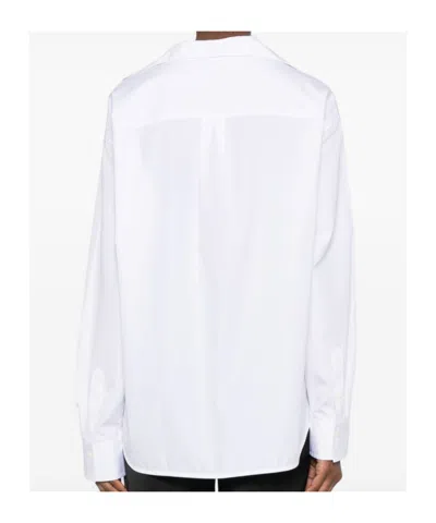 Totême Cotton Shirt Long Sleeves Curved Hem In White