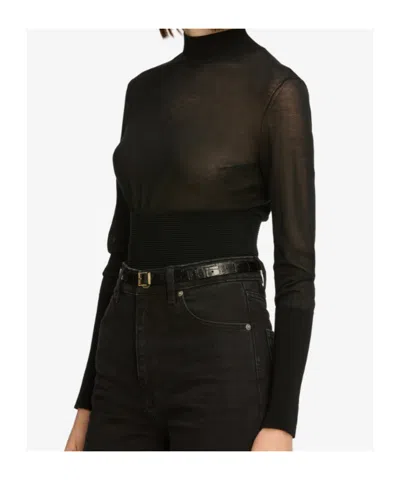 Frame The Sleek Sweater In Black
