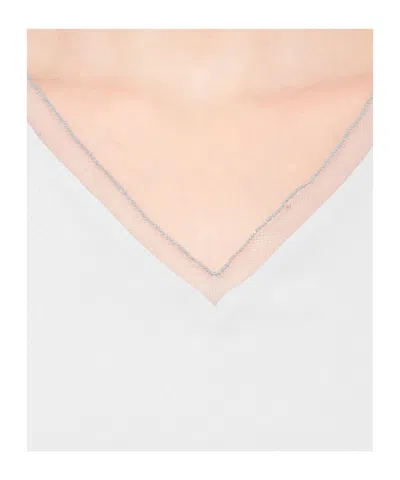 Fabiana Filippi Enver Satin Front Back Top With Filo Diamante Detail In White