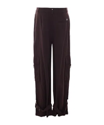 Liu •jo Liu Jo Flared Cargo Pants In Brown