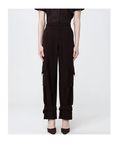 Liu •jo Liu Jo Flared Cargo Pants In Brown