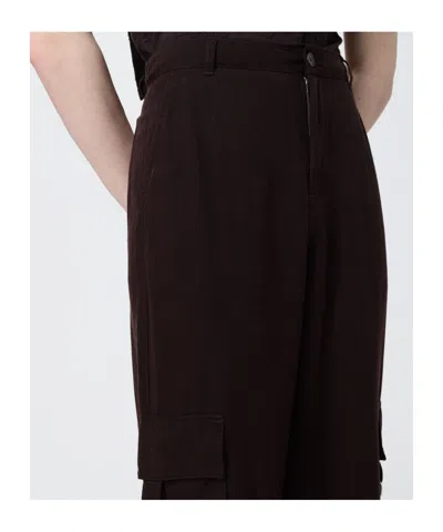 Liu •jo Liu Jo Flared Cargo Pants In Brown