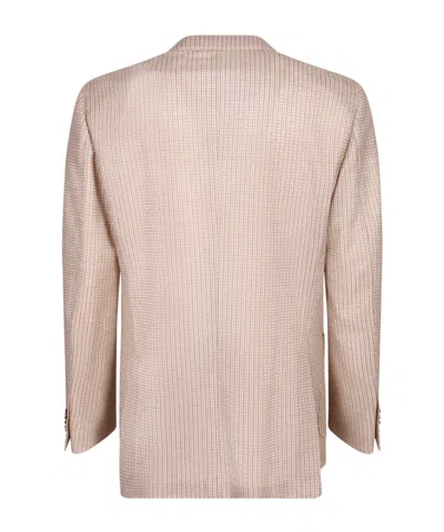 Lardini Patterned Button Blazer In Pink