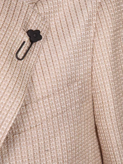 Lardini Patterned Button Blazer In Pink