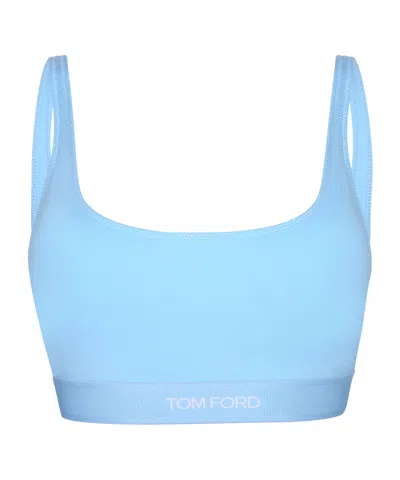 Tom Ford Logo Bandeau Bra Boat Neckline Sleeveless In Multi