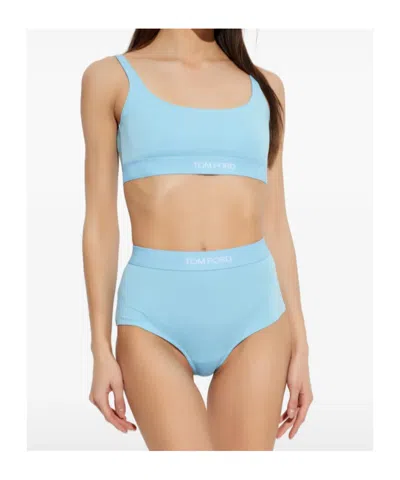Tom Ford Logo Bandeau Bra Boat Neckline Sleeveless In Multi