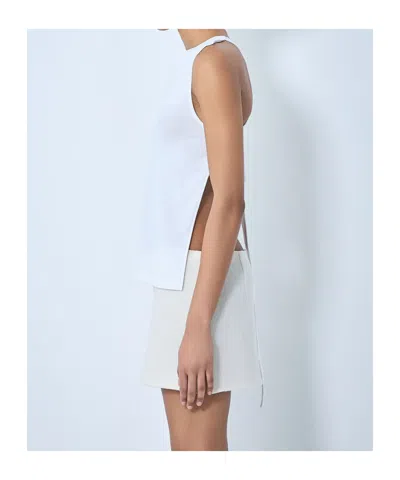 Rier Back Tie Vest In White