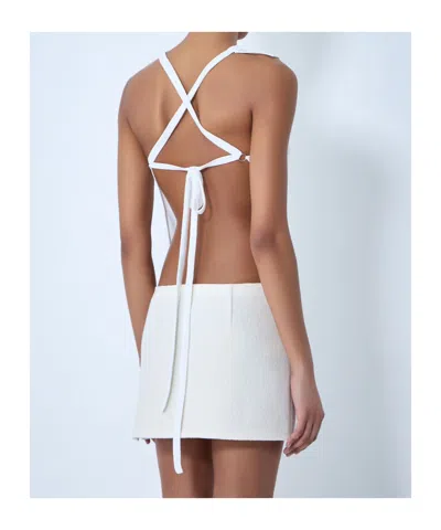 Rier Back Tie Vest In White