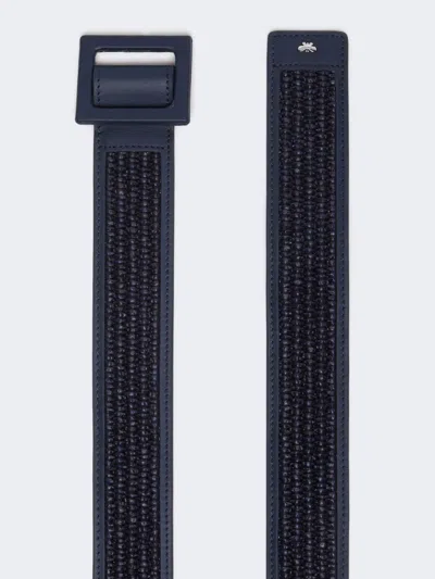 Weekend Max Mara Raffia Effect Belt In Blue