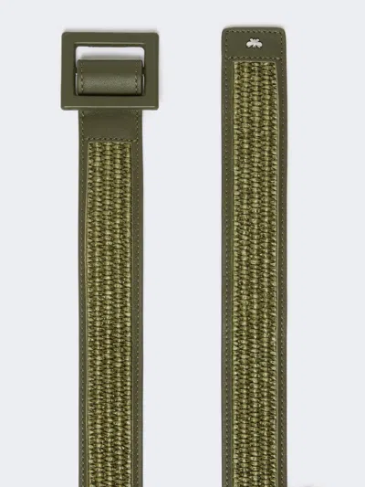 Weekend Max Mara Raffia Effect Belt In Green