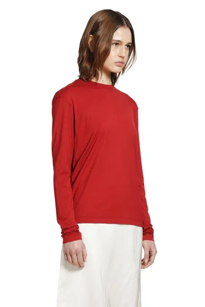 Totême Toteme Classic Long Sleeve T-shirt In Red