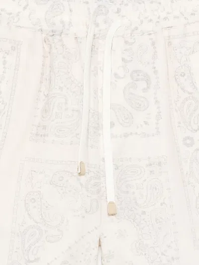 Eleventy Patterned Deck Shorts In White