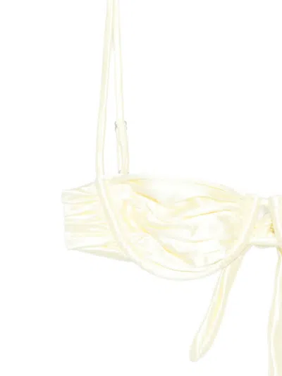 Isa Boulder Static Weave Bikini Top In White