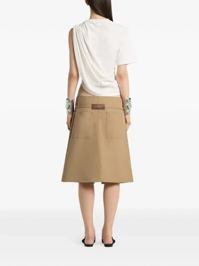 Courrèges Back-panel Belted Shorts In Neutral