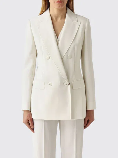 Max Mara Structured Double-breasted Jacket Back Vent In White