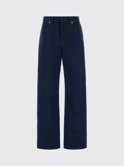Fendi High-waisted And Straight Leg Five-pocket Jeans Clothing In Blue